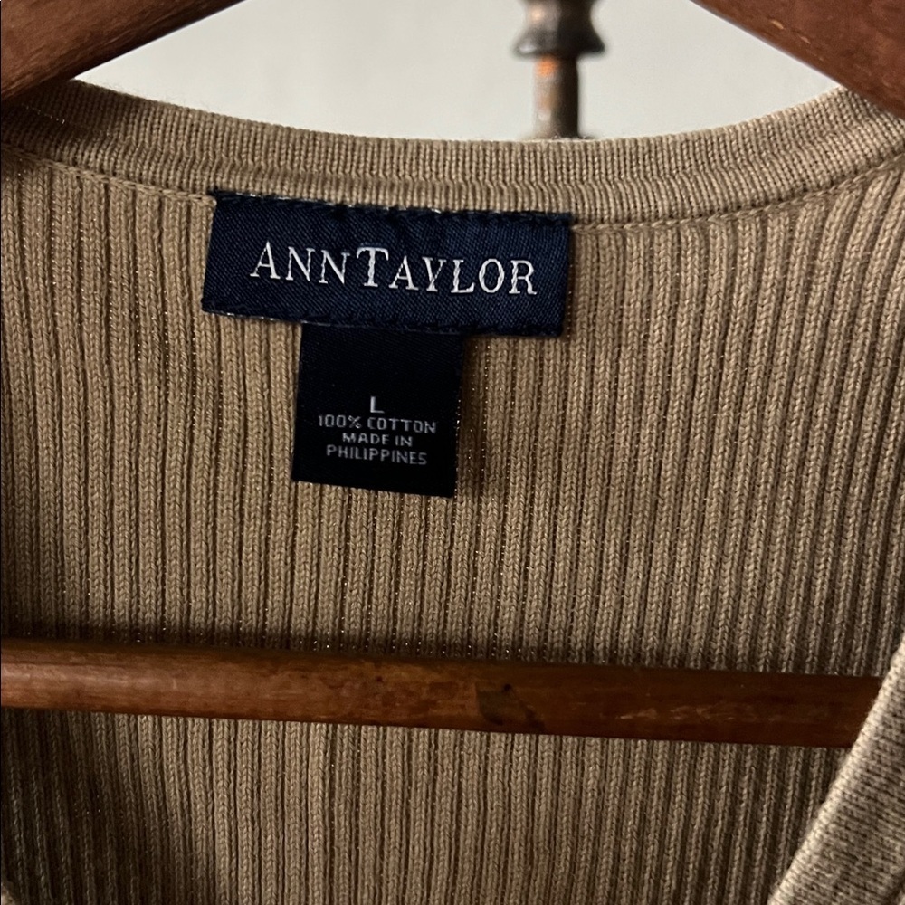 Ann Taylor Cotton Ribbed Knit Vest Size Large - Picture 2 of 3